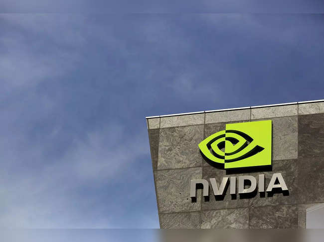 FILE PHOTO: The logo of technology company Nvidia is seen at its headquarters in Santa Clara