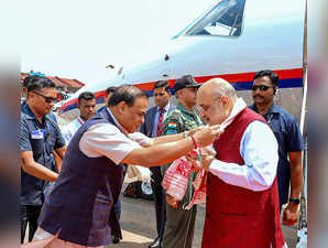 **EDS: IMAGE VIA @AmitShahOffice** Guwahati: Union Home Minister Amit Shah being...