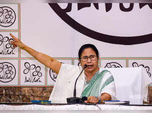 Kolkata: West Bengal Chief Mamata Banerjee virtually addresses a rally in Patras...