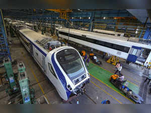Chennai: Vande Bharat trains are being made at the manufacturing facility of the...