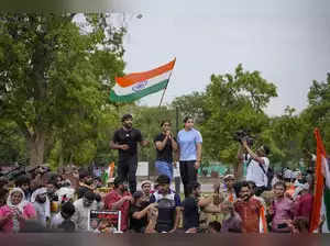 Protesting wrestlers on Haryana