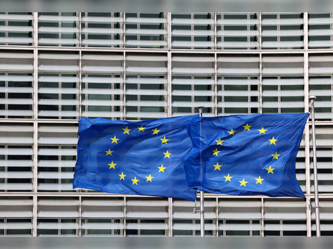 FILE PHOTO: European flags fly outside the European Commission headquarters in Brussels,