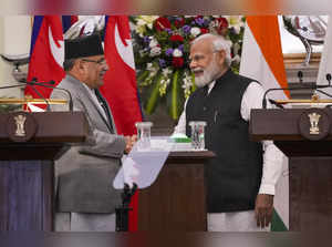 New Delhi: Prime Minister Narendra Modi and Prime Minister of Nepal Pushpa Kamal...