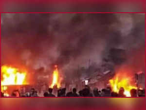 Congress MLA K Ranjit's house set on fire in Manipur's Kakching