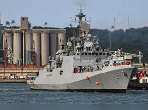 **EDS: IMAGE VIA DEFENCE (PRO)** Durban: INS Trishul, a frontline warship of the...