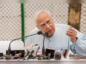 New Delhi: Rajya Sabha MP Kapil Sibal addresses a press conference, in New Delhi...