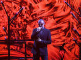 George Michael performs on stage during his European tour, "Symphonica"