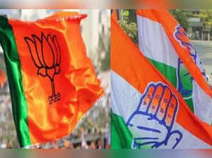 BJP and Congress flags