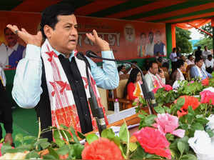 Kamrup: Union Minister of Ports, Shipping and Waterways Sarbananda Sonowal addre...