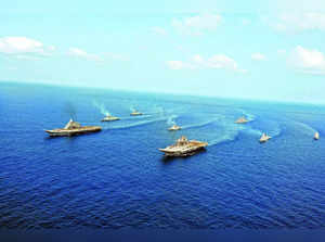 Navy Holds Exercise In Arabian Sea With Two Aircraft Carriers, More Than 35 Jets.
