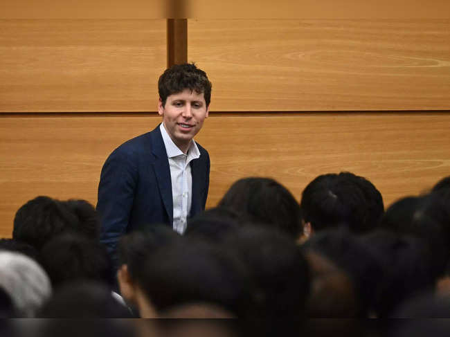 OpenAI CEO Sam Altman leaves after addressing Keio University in Tokyo on June 12, 2023. (Photo by Philip FONG / AFP)