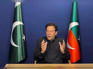 Pakistan's former Prime Minister Imran Khan speaks during an interview with Reuters in Lahore