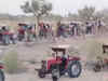 Groom and relatives arrive for wedding ceremony on 51 tractors in Barmer, Rajasthan