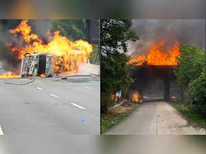 Massive fire on Pune-Mumbai Expressway: 3 dead, 2 injured as tanker goes up in flames