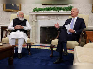 FILE PHOTO: U.S. President Joe Biden meets with India's Prime Minister Narendra Modi at the White House in Washington