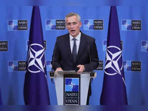 Secretary-General of the North Atlantic Treaty Organization (NATO) Jens Stoltenberg speaks during a press conference at NATO headquarters in Brussels. (Xinhua/Zheng Huansong/IANS)