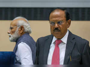New Delhi: Prime Minister Narendra Modi and NSA Ajit Doval during the diamond ju...