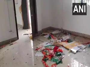 BJP office vandalised by mob in Manipur's Thongju
