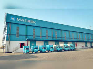 Maersk warehouse and electric delivery vans