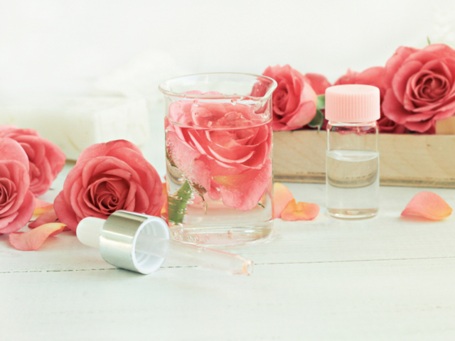 Rosewater and glycerin blend