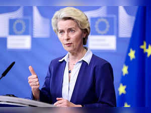 European Commission President Ursula von der Leyen gives a press conference at the EU headquarters in Brussels on June 20, 2023.  (Photo by Kenzo TRIBOUILLARD / AFP)