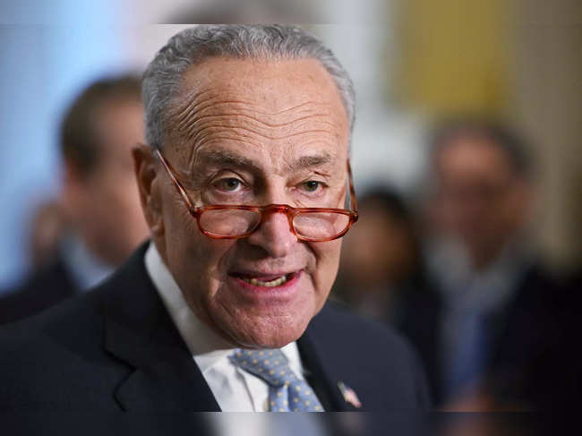 US Senate Majority Leader Chuck Schumer (D-NY) speaks during a news conference following Senate Democrat policy luncheons at the US Capitol in Washington, DC, on June 13, 2023. (Photo by Mandel NGAN / AFP)