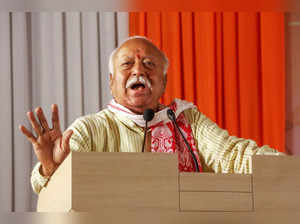 Nagpur: RSS chief Mohan Bhagwat addresses during the release of the book "Netra ...