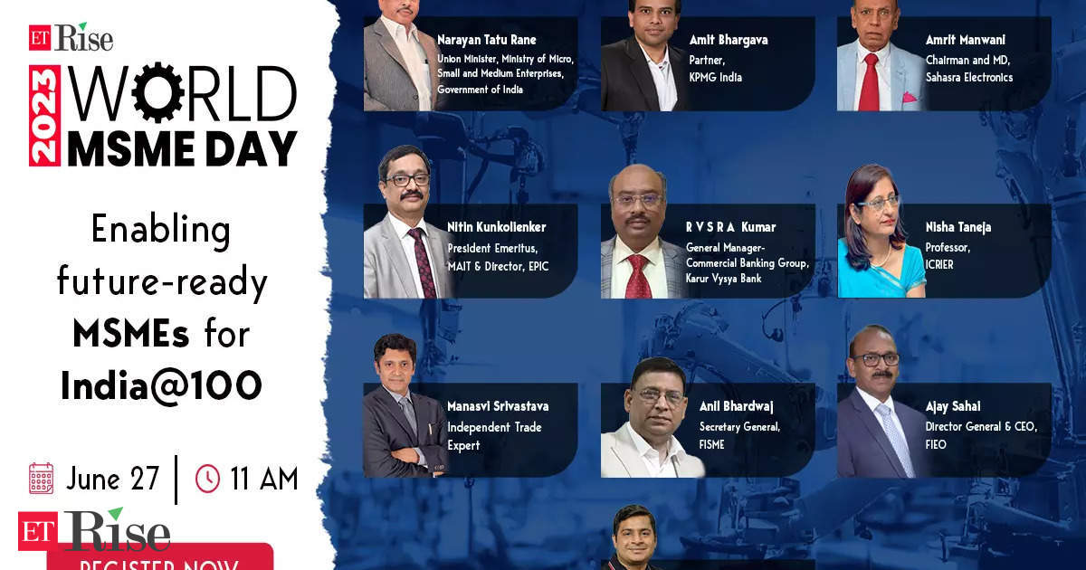 ET MSME Day 2023 Virtual Conclave: Key industry stakeholders to discuss strategies to make MSMEs future-ready