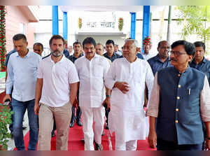 Patna, June 23 (ANI): Bihar Chief Minister Nitish Kumar with Congress leader Rah...