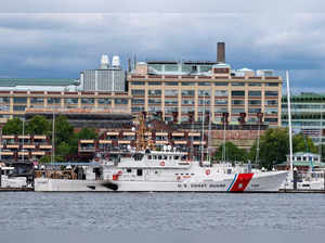 A US Coast Guard vessel sits in port in Boston Harbor across from the US Coast Guard Station Boston in Boston, Massachusetts, on June 19, 2022.   A submersible vessel used to take tourists to see the wreckage of the Titanic in the North Atlantic has gone missing, triggering a search-and-rescue operation, the US Coast Guard said on June 19, 2023. It was not immediately known how many people are on the vessel, operated by a company called OceanGate Expeditions. "Yes, we're searching for it," said an official from the US Coast Guard Rescue Coordination Center in Boston. (Photo