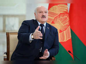 (FILES) Belarus' President Alexander Lukashenko speaks as he meets with foreign media at his residence, the Independence Palace, in the capital Minsk on February 16, 2023. The chief of the rebel Wagner mercenary force, Yevgeny Prigozhin, will leave Russia and won't face charges after calling off his troops' advance on June 24, 2023,  Moscow said, easing Russia's most serious security crisis in decades. Belarusian leader Alexander Lukashenko said he had negotiated a truce with Prigozhin, drawing thanks from Moscow. (Photo by Natalia KOLESNIKOVA / AFP)