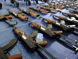 Security forces recover large quantity of weapons in Manipur.