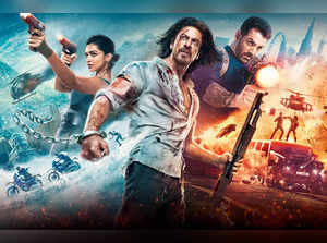 Mumbai: Poster of Bollywood movie 'Pathaan' featuring ...