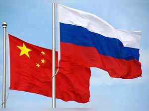 Russia, China flag