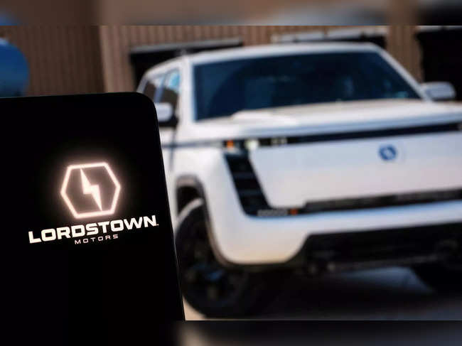 FILE PHOTO: Illustration shows smartphone with Lordstown's logo displayed