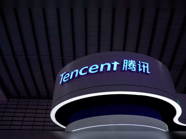 FILE PHOTO: A Tencent sign is seen at the World Internet Conference in Wuzhen