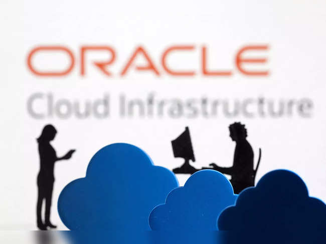 FILE PHOTO: Illustration shows Oracle cloud service logo