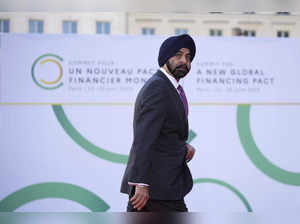 World Bank President Ajay Banga arrives for the closing session of the New Globa...