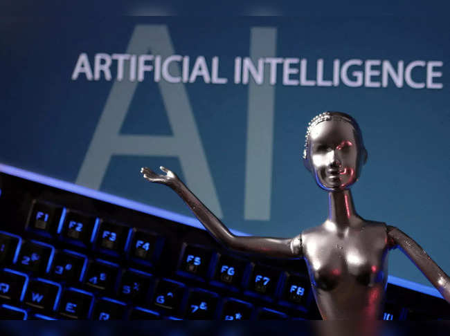 FILE PHOTO: Illustration shows AI Artificial Intelligence words