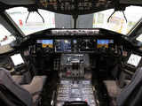 The cockpit of Boeing 787 Dreamliner aircraft