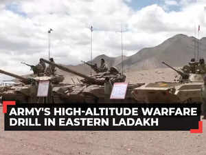 Eastern Ladakh: Indian Army tanks, combat vehicles carry out drills to ...
