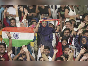 Mumbai: Spectators watch the 2023 Women's Premier League (WPL) Twenty20 cricket ...