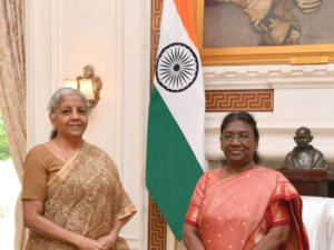 Amid buzz over cabinet reshuffle, Finance Minister Sitharaman calls on President Murmu