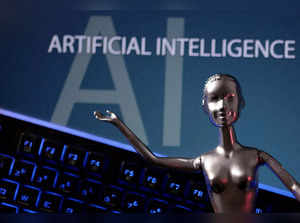 Illustration shows AI Artificial Intelligence words