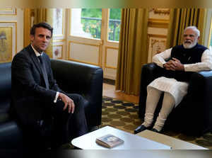 French President Macron meets Indian Prime Minister Modi in Paris