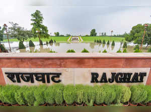Waterlogged Rajghat following rise in the water level of the Yamuna r...