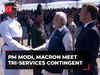 PM Modi, Prez Macron meet Indian Tri-Services contingent at Bastille Day Parade