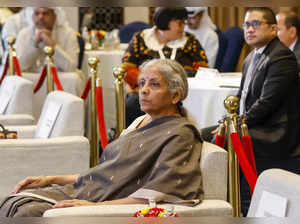 Gandhinagar: Union Finance Minister Nirmala Sitharaman during the 'G20 High-Leve...