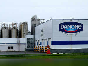 (FILES) This general view shows French Dairy firm Danone's Russian plant near Chekhov, outside Moscow on July 22, 2017. Russia took control of shares belonging to French agribusiness Danone and brewer Carlsberg, according to a decree published on July 16, 2023. The decree signed by President Vladimir Putin says the Russian state would "temporarily" manage shares belonging to Danone Russia and to Baltika, which is owned by Carlsberg. (Photo by Yuri KADOBNOV