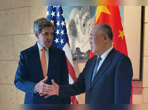 U.S. Special Presidential Envoy for Climate John Kerry meets with his Chinese counterpart Xie Zhenhua in Beijing